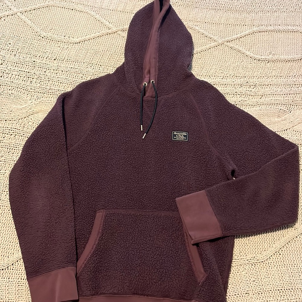 Abercrombie Men's Sherpa Hoodie Purple Size M